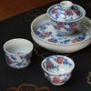 Hand-painted-Underglaze-Red-Ceramic-Blue-and-White-Pumpkin-Vines-75ml-Gaiwan-Set5 Hand-painted Underglaze Red Ceramic Blue and White Pumpkin Vines 75ml Gaiwan Set