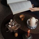 Handmade Chinese Style Vintage Style Xiangyunsha Silk Dark Brown Cross-Stitch Pattern Tea Mat