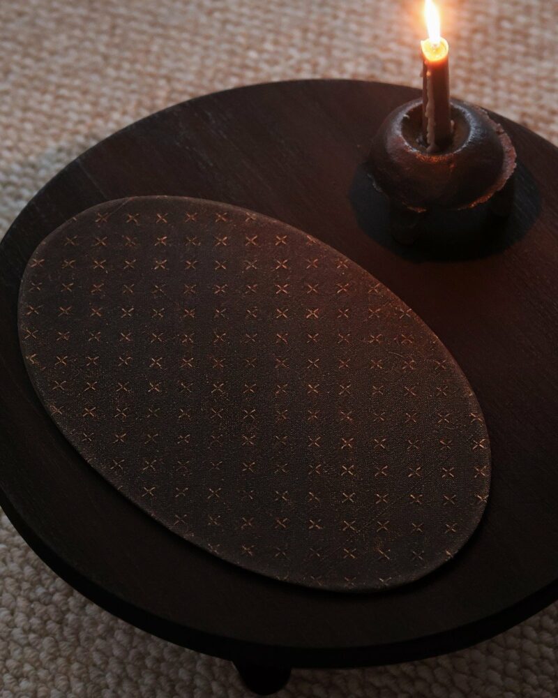 Handmade-Chinese-Style-Vintage-Style-Xiangyunsha-Silk-Dark-Brown-Cross-Stitch-Pattern-Tea-Mat5 Handmade Chinese Style Vintage Style Xiangyunsha Silk Dark Brown Cross-Stitch Pattern Tea Mat
