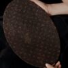 Handmade-Chinese-Style-Vintage-Style-Xiangyunsha-Silk-Dark-Brown-Cross-Stitch-Pattern-Tea-Mat6 Handmade Chinese Style Vintage Style Xiangyunsha Silk Dark Brown Cross-Stitch Pattern Tea Mat