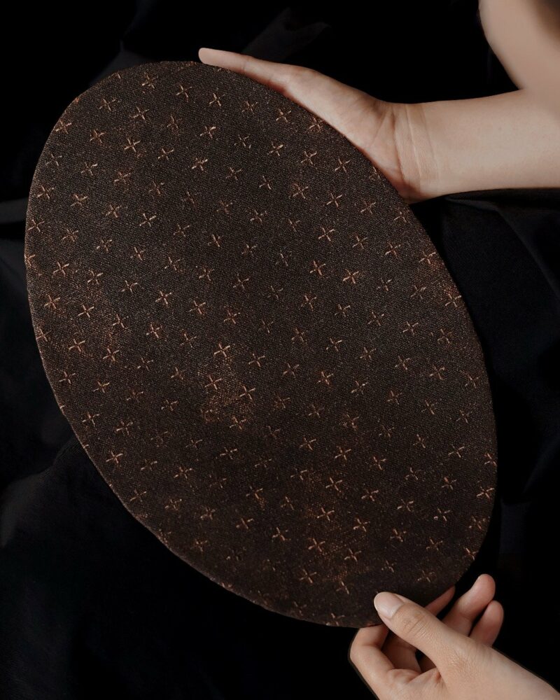 Handmade-Chinese-Style-Vintage-Style-Xiangyunsha-Silk-Dark-Brown-Cross-Stitch-Pattern-Tea-Mat6 Handmade Chinese Style Vintage Style Xiangyunsha Silk Dark Brown Cross-Stitch Pattern Tea Mat
