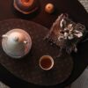 Handmade-Chinese-Style-Vintage-Style-Xiangyunsha-Silk-Dark-Brown-Cross-Stitch-Pattern-Tea-Mat8 Handmade Chinese Style Vintage Style Xiangyunsha Silk Dark Brown Cross-Stitch Pattern Tea Mat