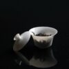 Minimalist Extra Thin Mutton Fat Jade Porcelain Horseshoe Shape 100ml Gaiwan