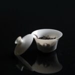 Minimalist Extra Thin Mutton Fat Jade Porcelain Horseshoe Shape 100ml Gaiwan