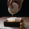 Minimalist Extra Thin Mutton Fat Jade Porcelain Horseshoe Shape 100ml Gaiwan