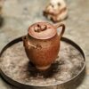Tetera de Yixing «Duanni» de 90 cc, totalmente hecha a mano y cocida a leña, con relieve de ramas «Duanni»