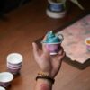 Hand-painted Chinese Style Porcelain Ruby-Red Famille Rose Longevity Peaches 50cc Host Cup