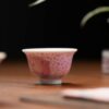 Hand-painted Chinese Style Porcelain Ruby-Red Famille Rose Longevity Peaches 50cc Host Cup