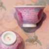 Hand-painted Chinese Style Porcelain Ruby-Red Famille Rose Longevity Peaches 50cc Host Cup