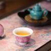 Hand-painted Chinese Style Porcelain Ruby-Red Famille Rose Longevity Peaches 50cc Host Cup