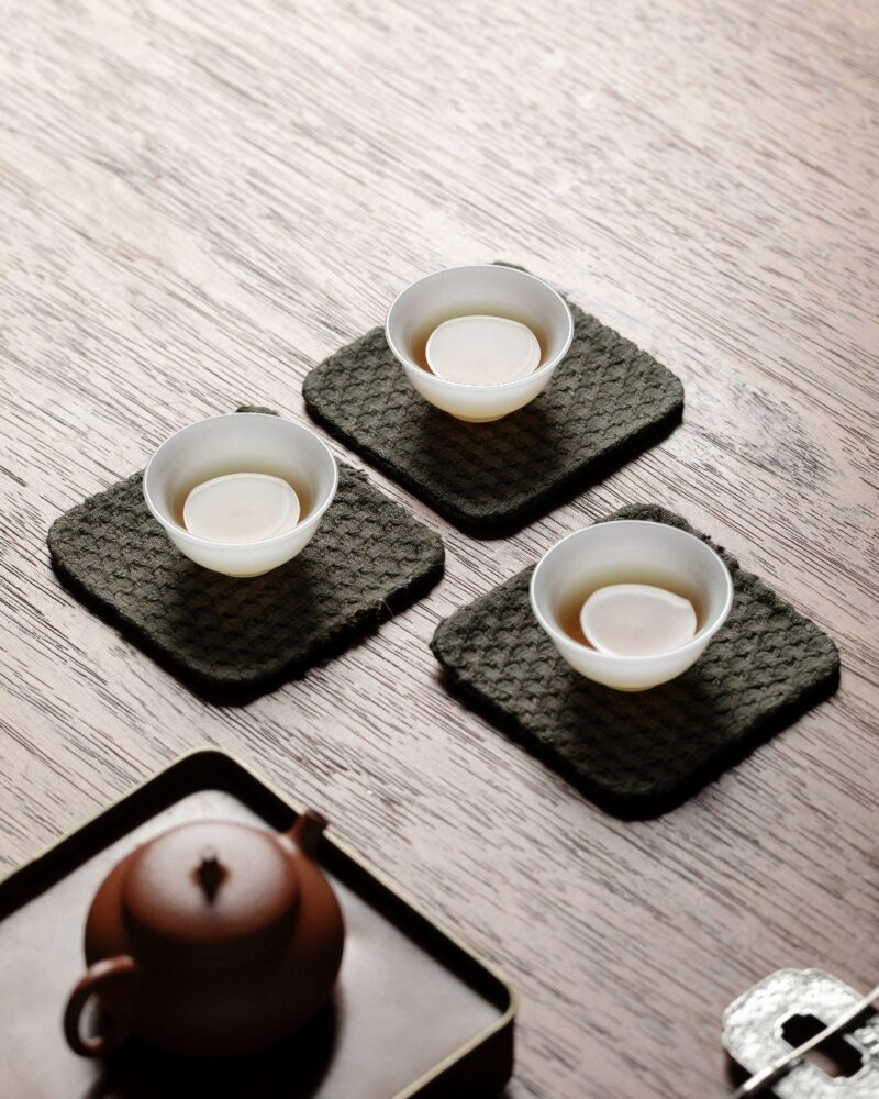 Handmade-Artistic-Cotton-Linen-Fish-Scale-Weave-Tea-Mat3 수제 예술적 면·린넨 소재의 물고기 비늘 무늬 짜임 차 매트