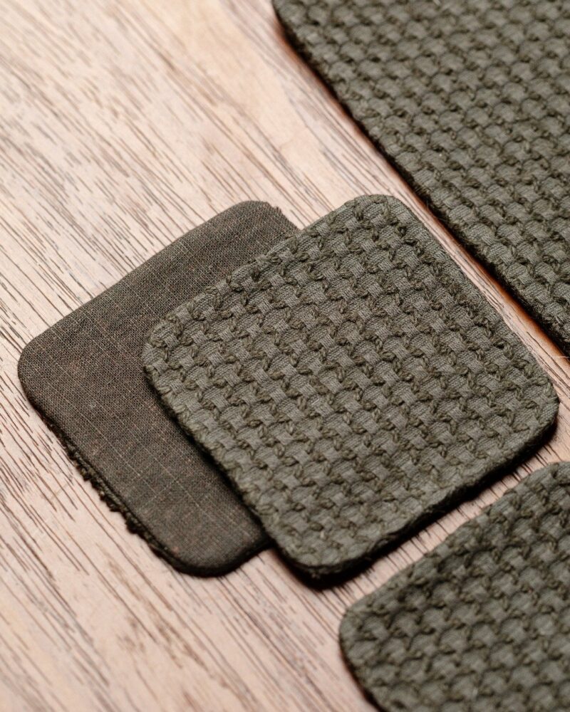 Handmade-Artistic-Cotton-Linen-Fish-Scale-Weave-Tea-Mat4 수제 예술적 면·린넨 소재의 물고기 비늘 무늬 짜임 차 매트