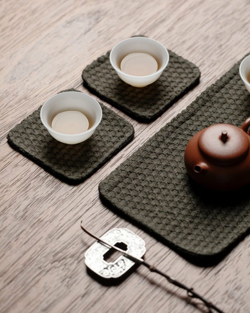 Handmade-Artistic-Cotton-Linen-Fish-Scale-Weave-Tea-Mat6 수제 예술적 면·린넨 소재의 물고기 비늘 무늬 짜임 차 매트