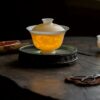 Handmade Chinese Style Tin Copper Key-Fret and Interlaced-Vine Motifs Tea Boat