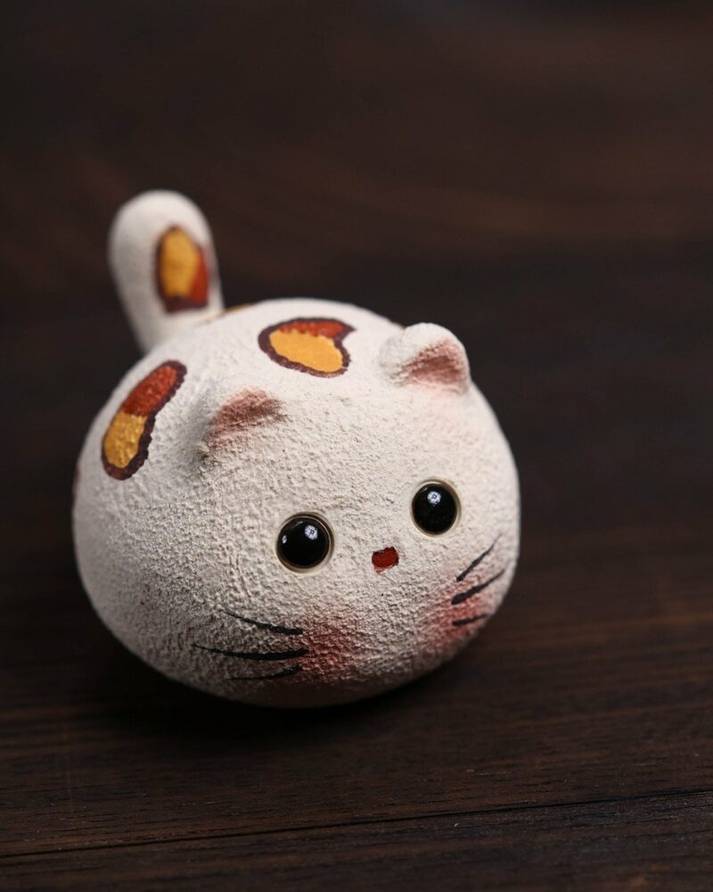 Handmade-Creative-Design-White-Duanni-Leopard-Pattern-Lucky-Cat-Tea-Pet11 Handmade Creative Design White Duanni Leopard Pattern Lucky Cat Tea Pet
