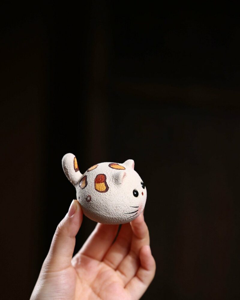Handmade-Creative-Design-White-Duanni-Leopard-Pattern-Lucky-Cat-Tea-Pet2 Handmade Creative Design White Duanni Leopard Pattern Lucky Cat Tea Pet