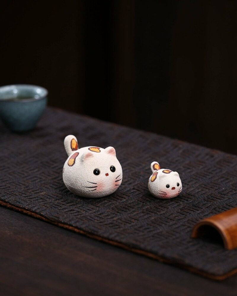 Handmade-Creative-Design-White-Duanni-Leopard-Pattern-Lucky-Cat-Tea-Pet5 Handmade Creative Design White Duanni Leopard Pattern Lucky Cat Tea Pet