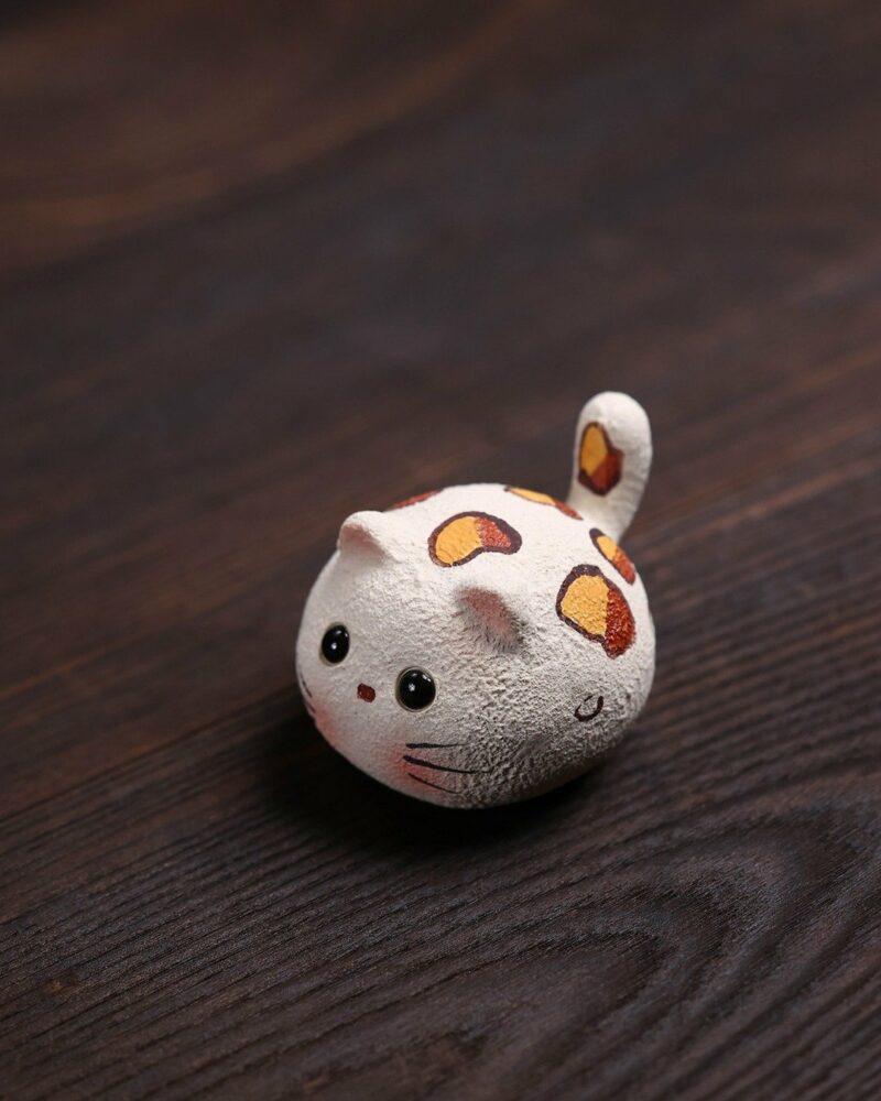 Handmade-Creative-Design-White-Duanni-Leopard-Pattern-Lucky-Cat-Tea-Pet7 Handmade Creative Design White Duanni Leopard Pattern Lucky Cat Tea Pet