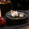 Handmade-Creative-Design-White-Duanni-Leopard-Pattern-Lucky-Cat-Tea-Pet8 Handmade Creative Design White Duanni Leopard Pattern Lucky Cat Tea Pet