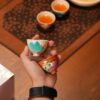 Handmade-Hand-painted-Chinese-Style-Porcelain-Longevity-Peach-Chicken-Heart-50ml-Host-Cup1 Handmade Hand-painted Chinese Style Porcelain Longevity Peach Chicken Heart 50ml Host Cup