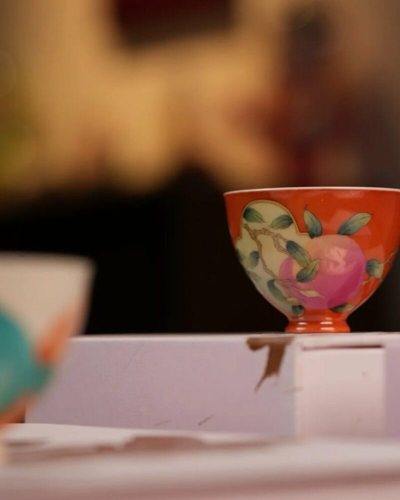 Handmade-Hand-painted-Chinese-Style-Porcelain-Longevity-Peach-Chicken-Heart-50ml-Host-Cup5 Handmade Hand-painted Chinese Style Porcelain Longevity Peach Chicken Heart 50ml Host Cup