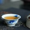 Handmade Hand-painted Qinghua Porcelain Blue and White Mandarin Fish Gaiwan Set