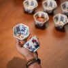 Handmade-Hand-painted-Qinghua-Underglaze-Red-Porcelain-Twelve-Flower-Goddesses-Hexagonal-120cc-Host-Cup1-1 수제 수채화 청화 청자, 12명의 꽃의 여신 문양이 새겨진 육각형 120cc 주인용 잔