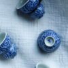 Handmade Hand-painted Wood-kiln Fired Qinghua Ceramic Cloud Motif Gourd Shape Pendant