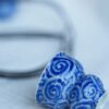 Handmade Hand-painted Wood-kiln Fired Qinghua Ceramic Cloud Motif Gourd Shape Pendant