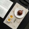 Embroidered-Cotton-and-linen-Ivory-Floral-Tea-Mat2 Embroidered Cotton and linen Ivory Floral Tea Mat