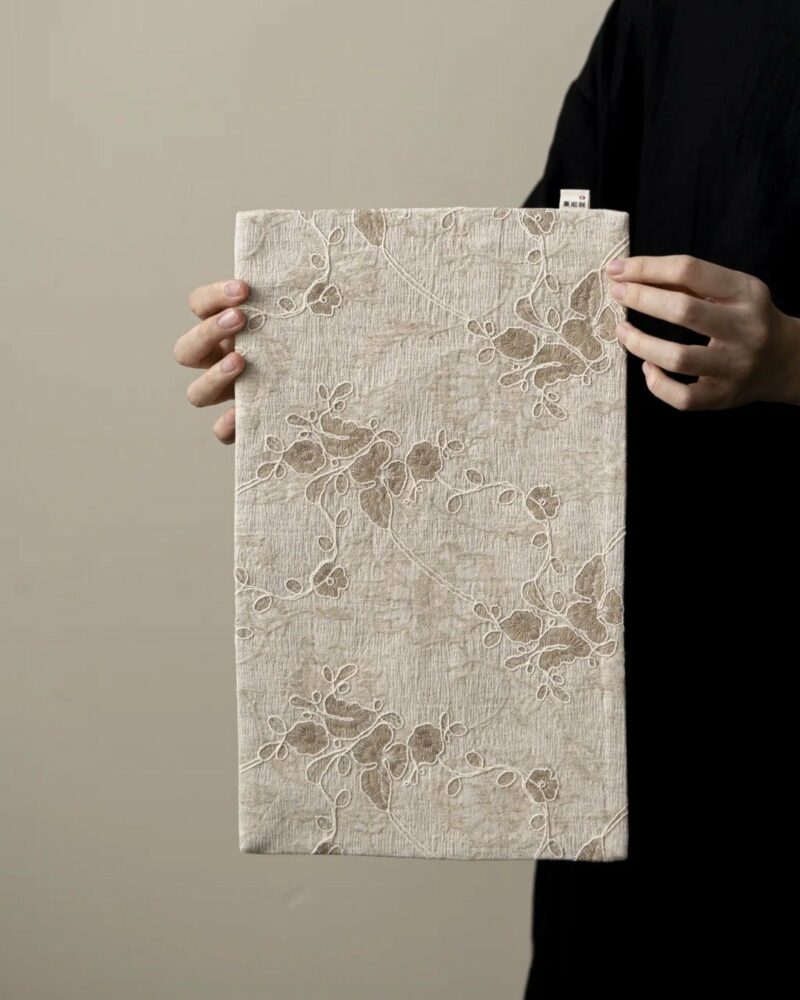 Embroidered-Cotton-and-linen-Ivory-Floral-Tea-Mat3 Embroidered Cotton and linen Ivory Floral Tea Mat
