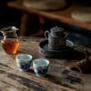 Half Handmade Wood Fired Crude Pottery De Zhong 135ml Teapot