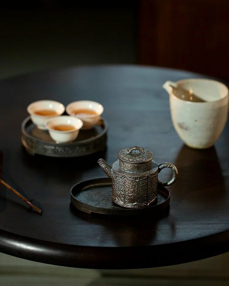 Half Handmade Wood Fired Crude Pottery De Zhong 135ml Teapot