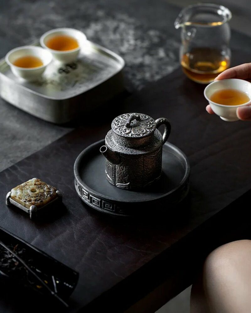 Half Handmade Wood Fired Crude Pottery De Zhong 135ml Teapot