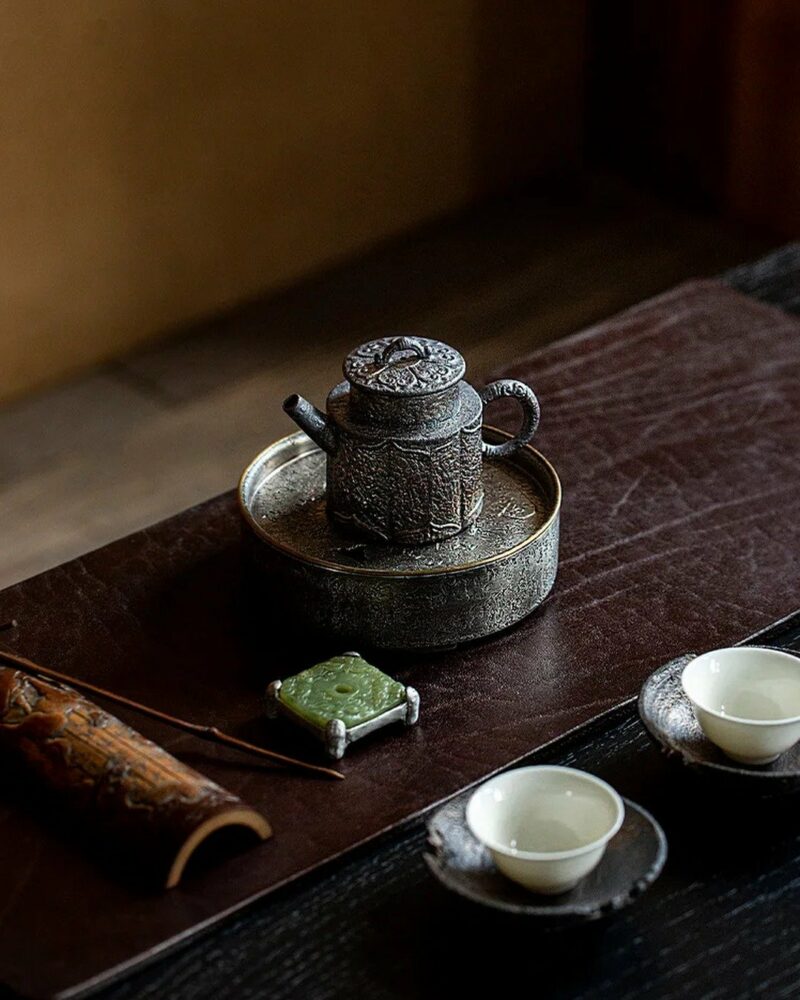 Half Handmade Wood Fired Crude Pottery De Zhong 135ml Teapot