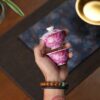 Handmade Hand-painted Overglaze decoration Ceramic Ruby Red Flying Dragon 70ml Gaiwan Set