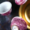 Handmade Hand-painted Overglaze decoration Ceramic Ruby Red Flying Dragon 70ml Gaiwan Set
